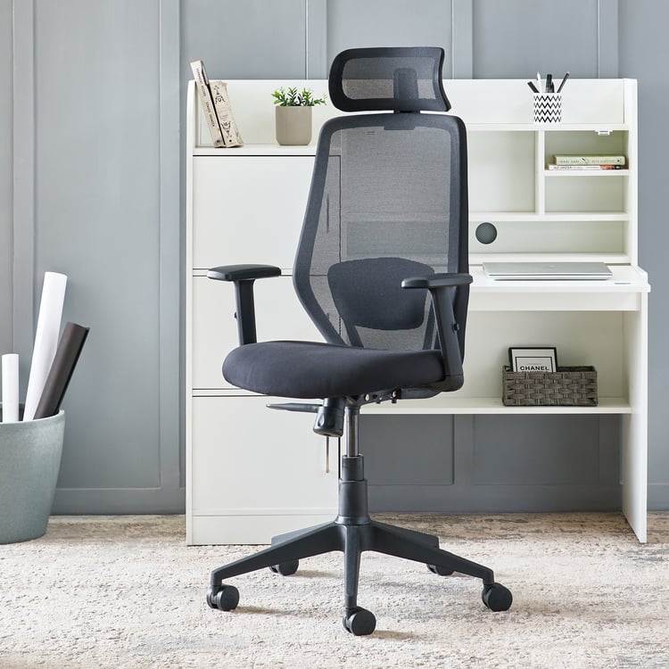 Yuva Eiffel Mesh High Back Office Chair - Black