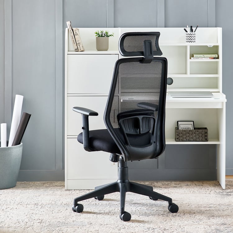 Yuva Eiffel Mesh High Back Office Chair - Black