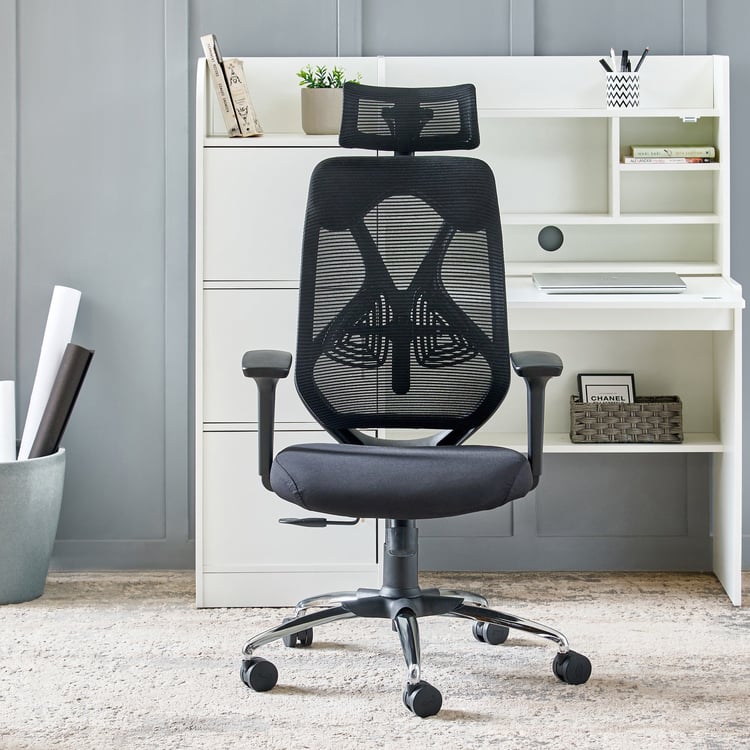 Yuva Ergolux Mesh High Back Office Chair - Black