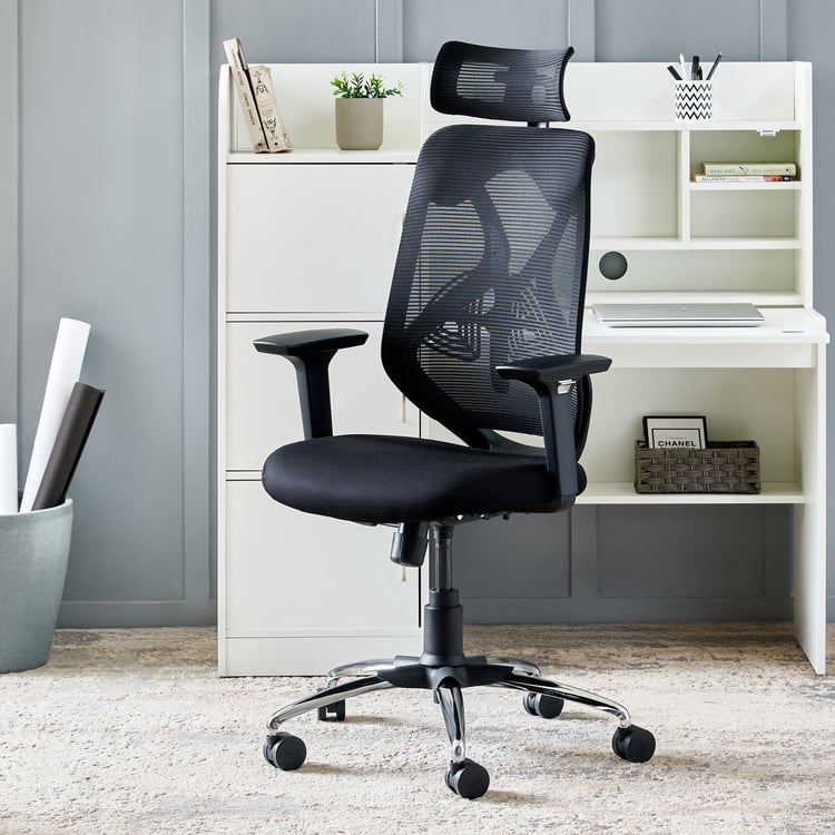 Yuva Ergolux Mesh High Back Office Chair - Black