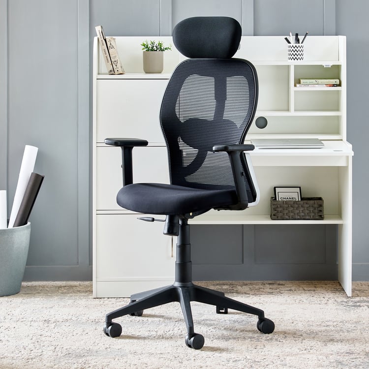 Yuva Zenith Mesh High Back Office Chair - Black