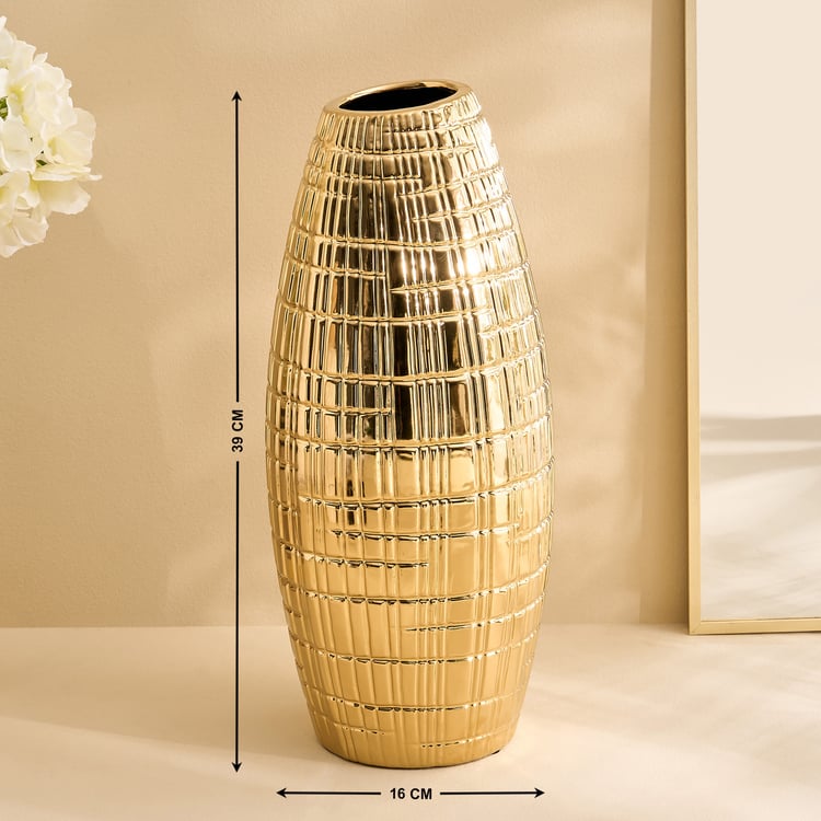 Stellar Celestial Orel Porcelain Ribbed Vase