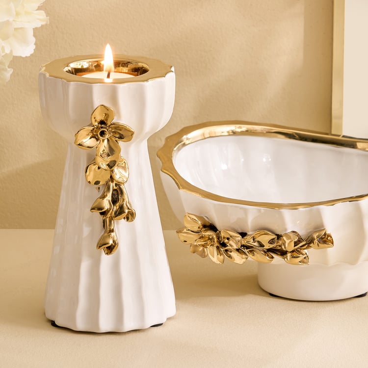 Stellar Celestial Orla Porcelain Floral Decorative Bowl