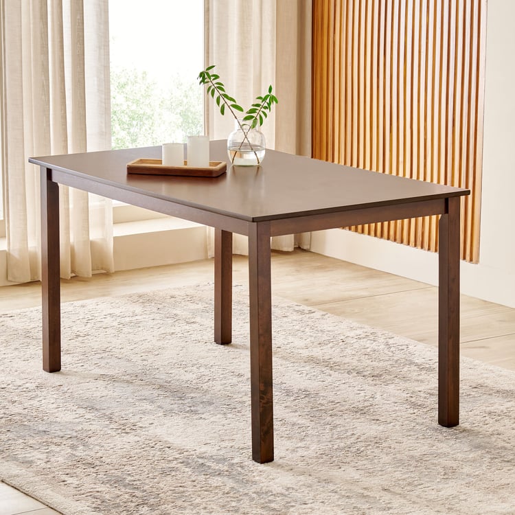 Helios Lia NXT Solid Wood 6-Seater Dining Set with Chairs and Bench - Brown