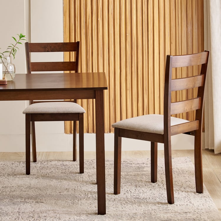 Helios Lia NXT Solid Wood 4-Seater Dining Set with Chairs - Brown