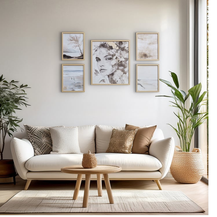 Brezza Twist Set of 5 Canvas Girl and Nature Picture Frames