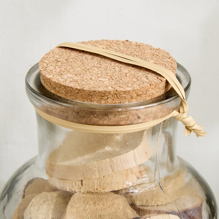 Lets Garden Hues Dried Log Slices in Glass Bottle
