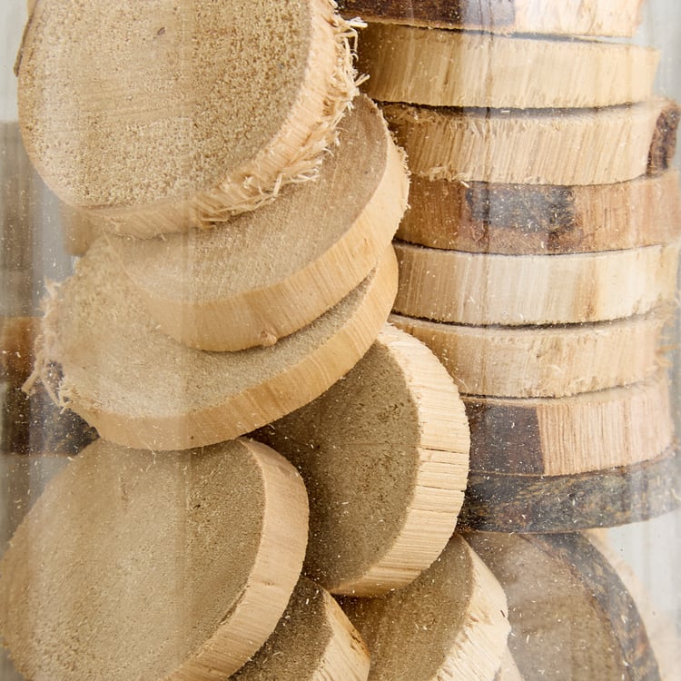 Lets Garden Hues Dried Log Slices in Glass Bottle