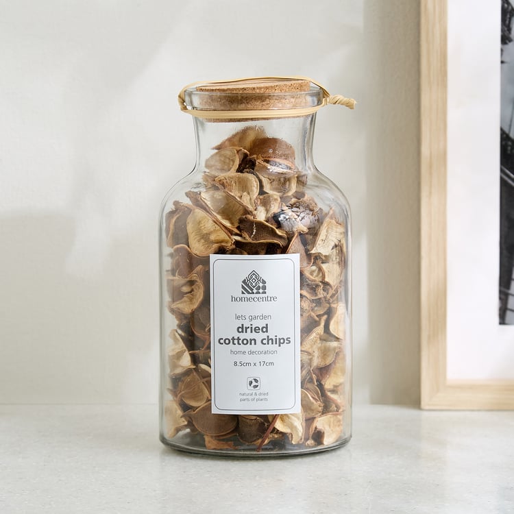 Lets Garden Hues Dried Cotton Chips in Glass Bottle