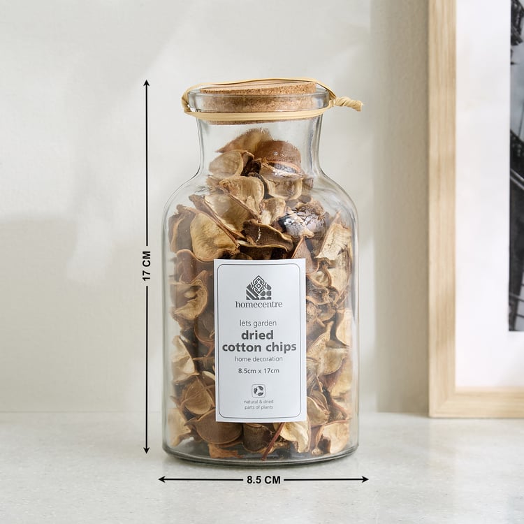 Lets Garden Hues Dried Cotton Chips in Glass Bottle