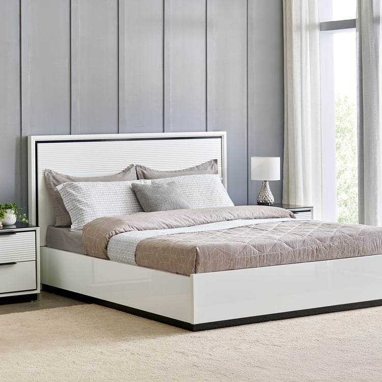 Sterling Lenard King Bed with Hydraulic Storage - White
