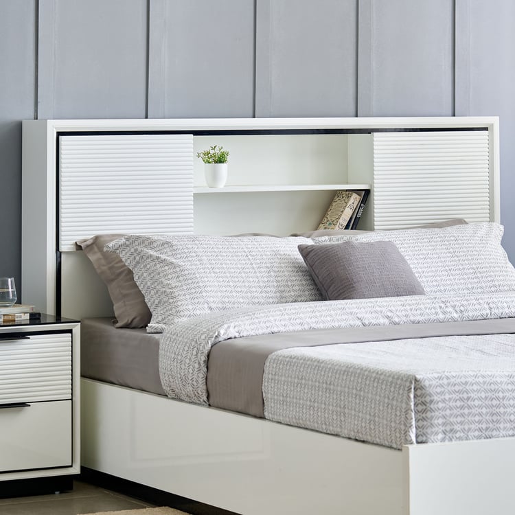 Sterling Albert King Bed with Hydraulic Storage - White