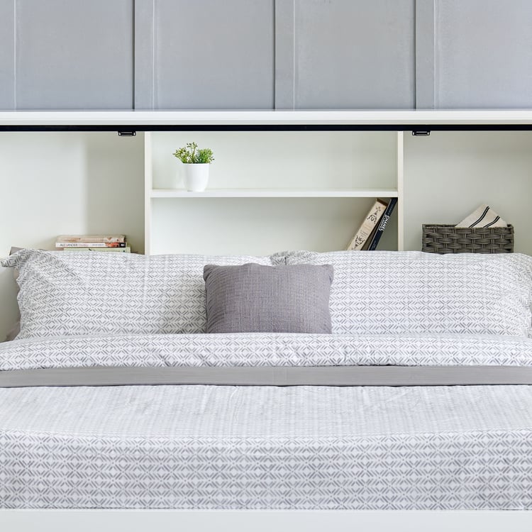 Sterling Albert King Bed with Hydraulic Storage - White