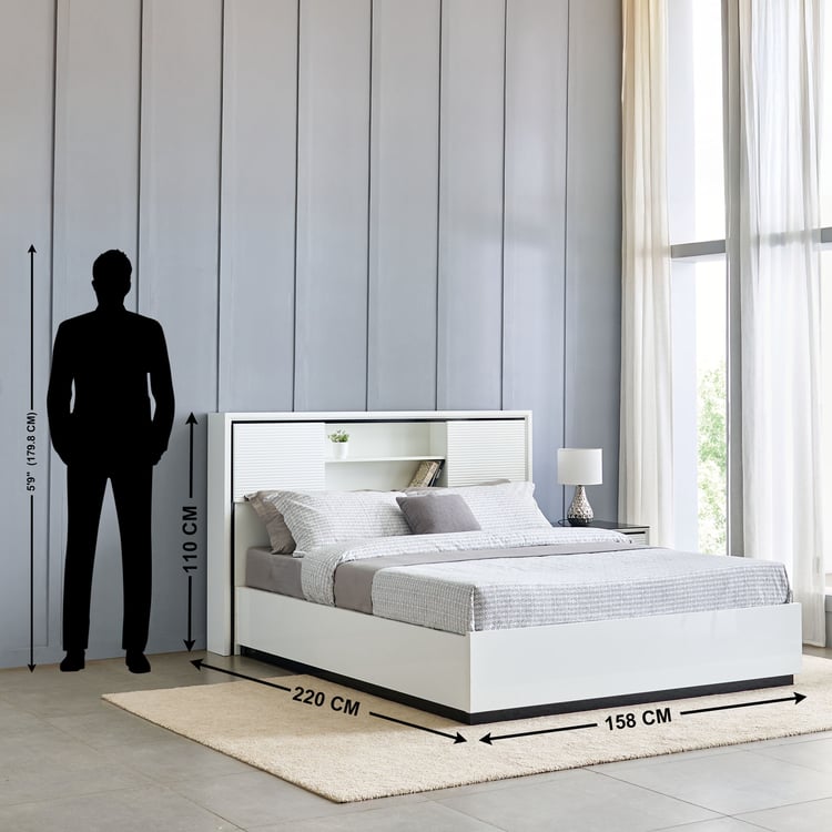 Sterling Albert Queen Bed with Hydraulic Storage - White