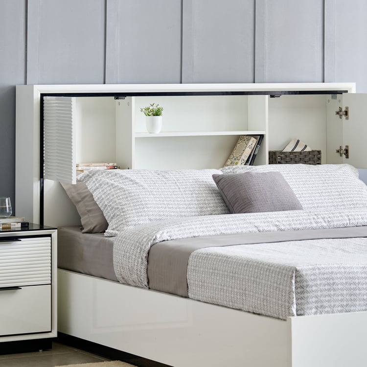 Sterling Albert Queen Bed with Hydraulic Storage - White