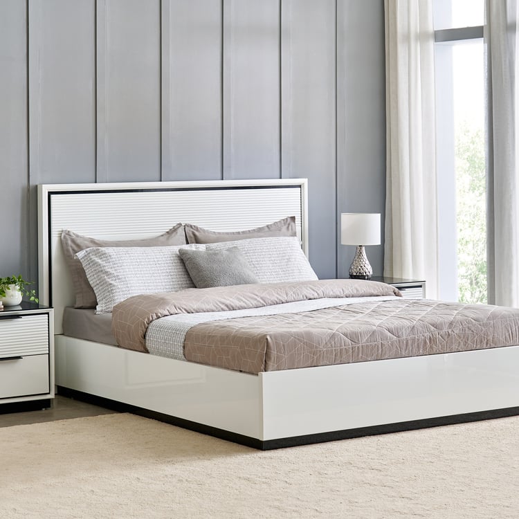 Sterling Lenard King Bed with Box Storage - White