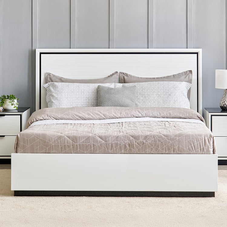 Sterling Lenard King Bed with Box Storage - White