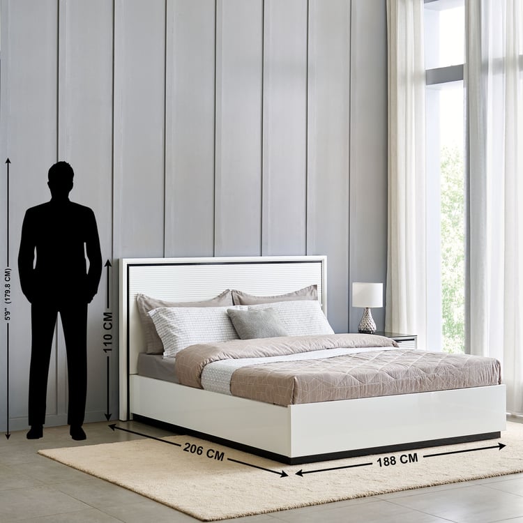 Sterling Lenard King Bed with Box Storage - White
