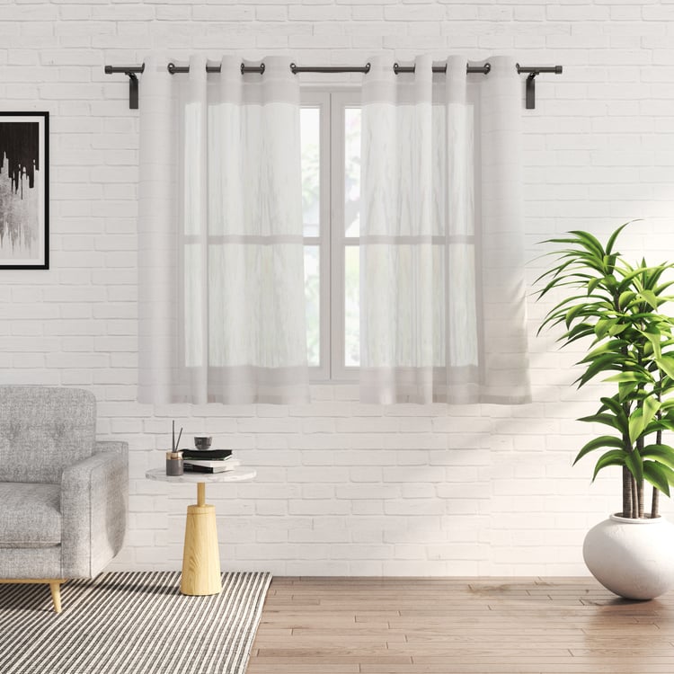 Glimmer Luxe Adriene Set of 2 Patterned Sheer Window Curtains - 5.2ft (160cm)