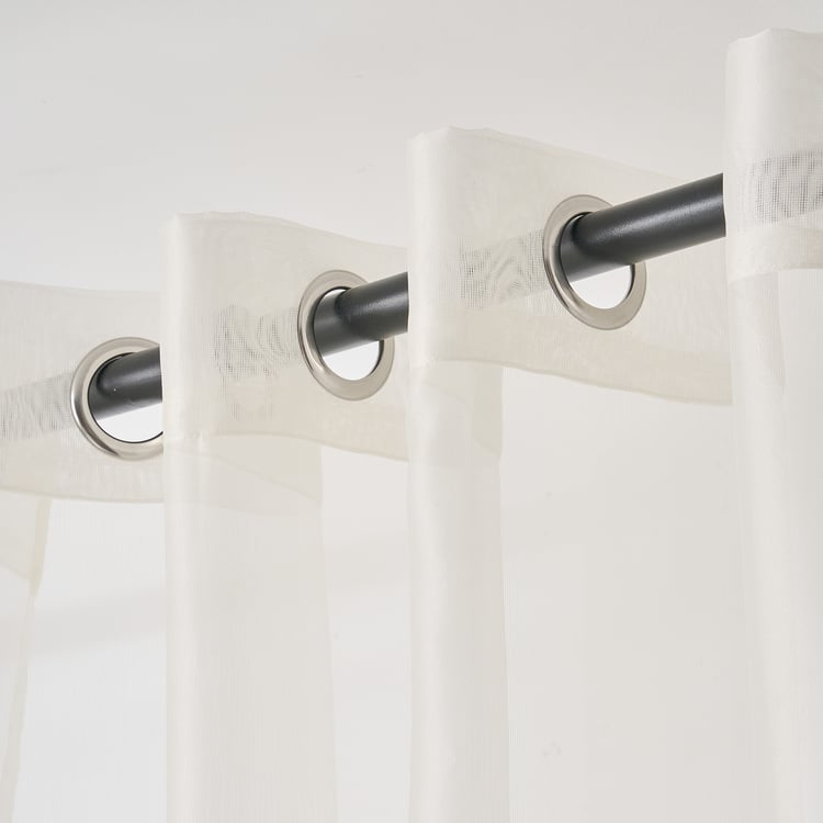 Glimmer Luxe Adriene Set of 2 Patterned Sheer Window Curtains - 5.2ft (160cm)