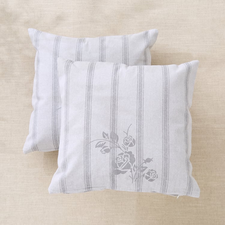 Fiesta Pumice Stone Set of 2 Printed Cushion Covers - 40x40cm
