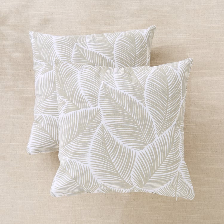 Fiesta Sand Shell Set of 2 Printed Cushion Covers - 40x40cm