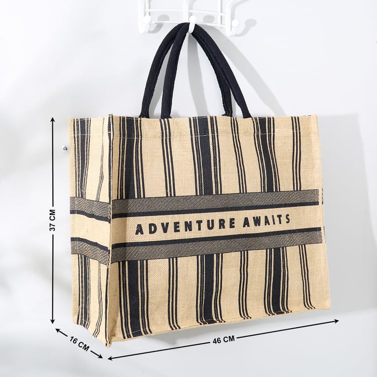 Minerals Jute Striped Tote Bag