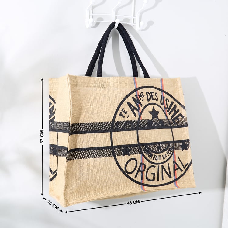 Minerals Jute Printed Tote Bag