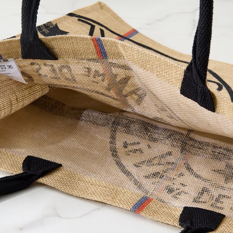 Minerals Jute Printed Tote Bag