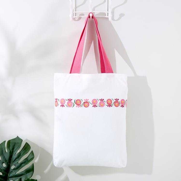 Minerals Cotton Floral Print Tote Bag