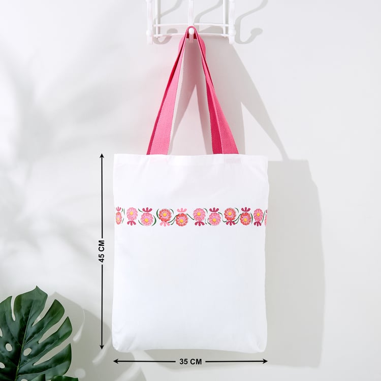 Minerals Cotton Floral Print Tote Bag