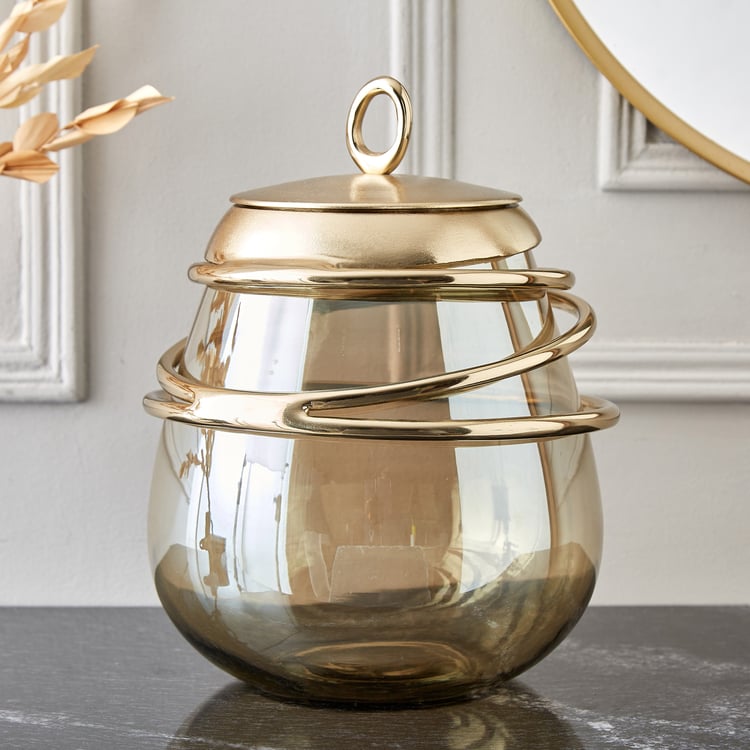 Brim Royale Swirl Glass Decorative Jar
