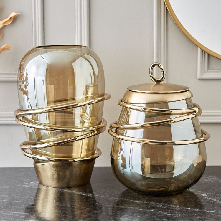 Brim Royale Swirl Glass Decorative Jar
