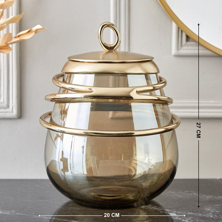 Brim Royale Swirl Glass Decorative Jar