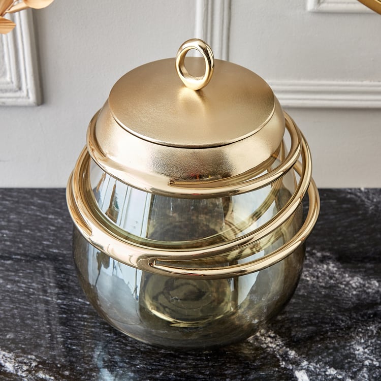Brim Royale Swirl Glass Decorative Jar