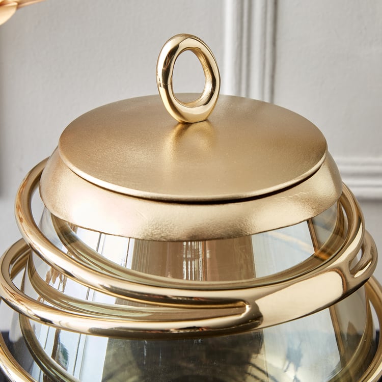 Brim Royale Swirl Glass Decorative Jar