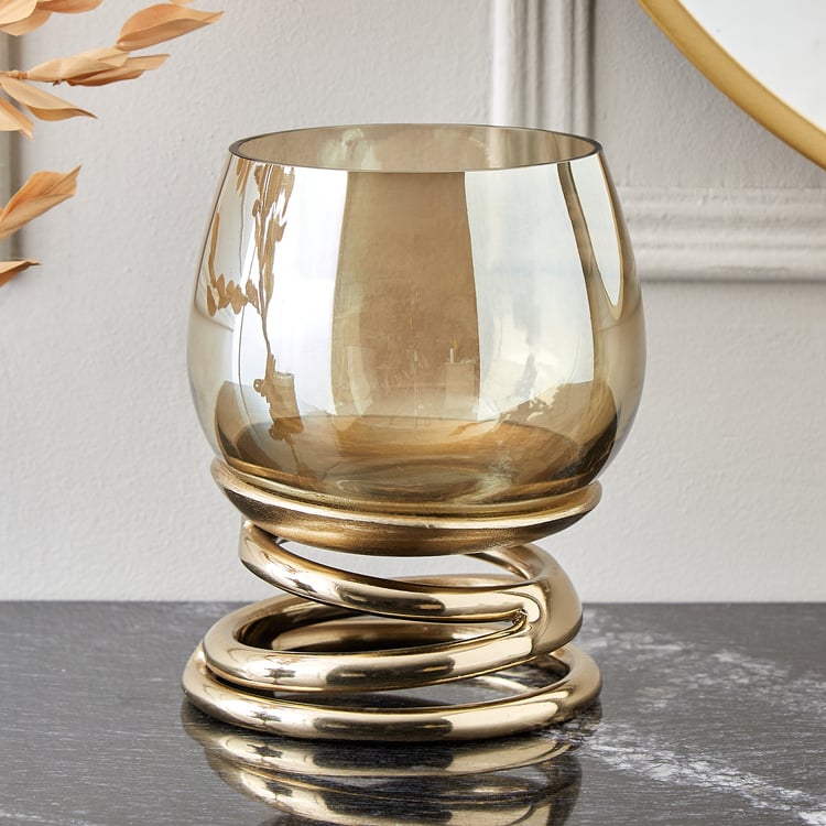 Brim Royale Swirl Glass Votive Candle Holder