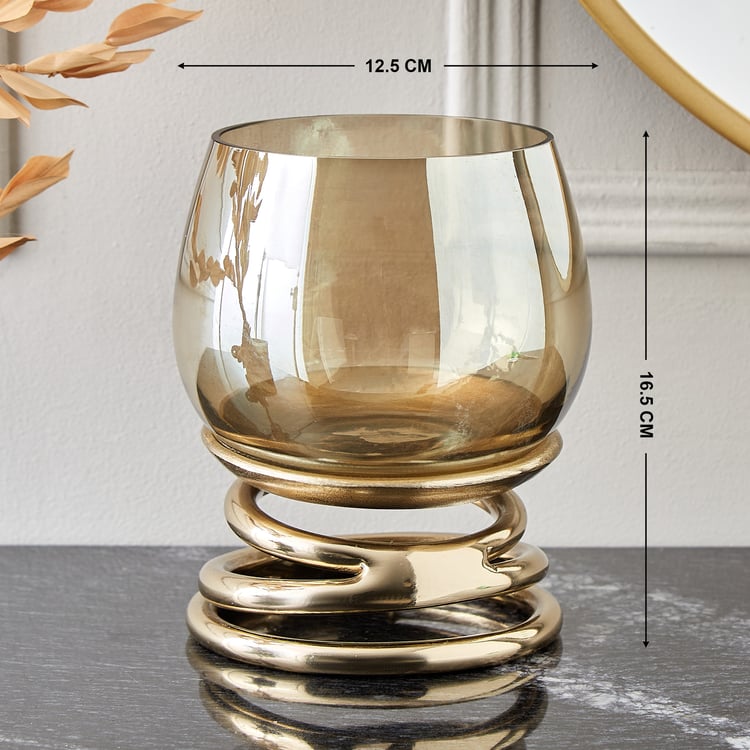 Brim Royale Swirl Glass Votive Candle Holder