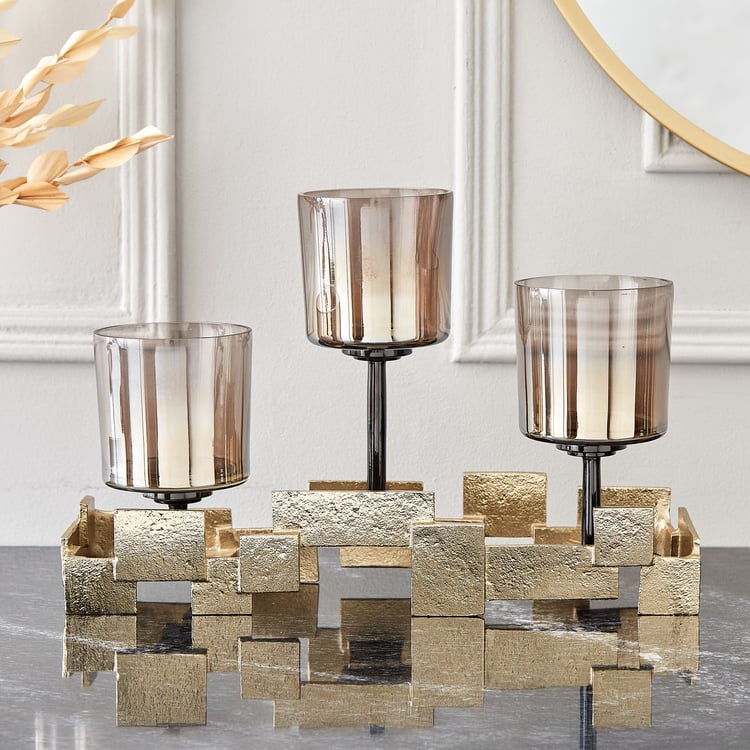 Brim Royale Blocks Glass Multi Votive Candle Holder