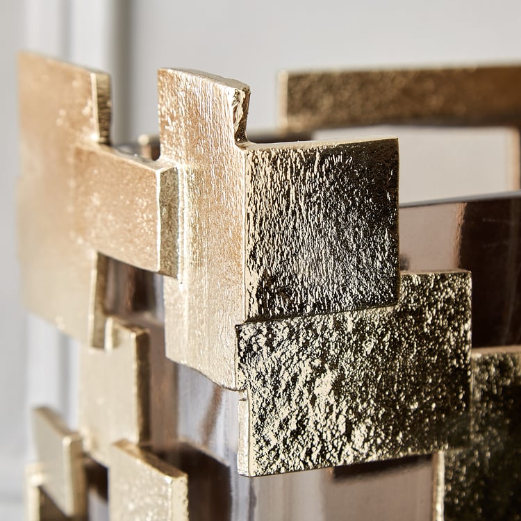 Brim Royale Blocks Glass and Aluminium Vase - Large