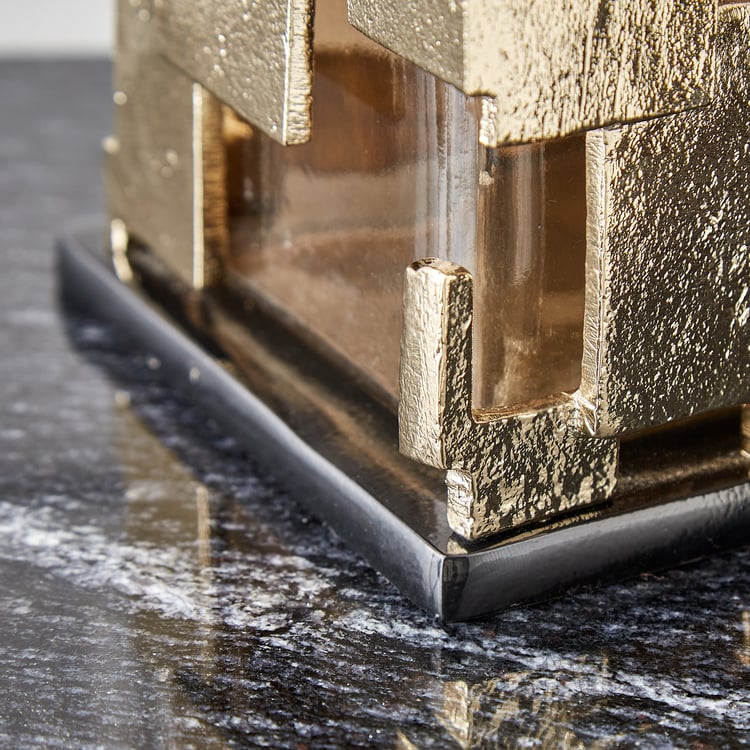 Brim Royale Blocks Glass and Aluminium Vase - Large