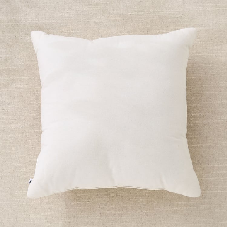 Jute Haze Cord Embroidered Filled Cushion - 40x40cm
