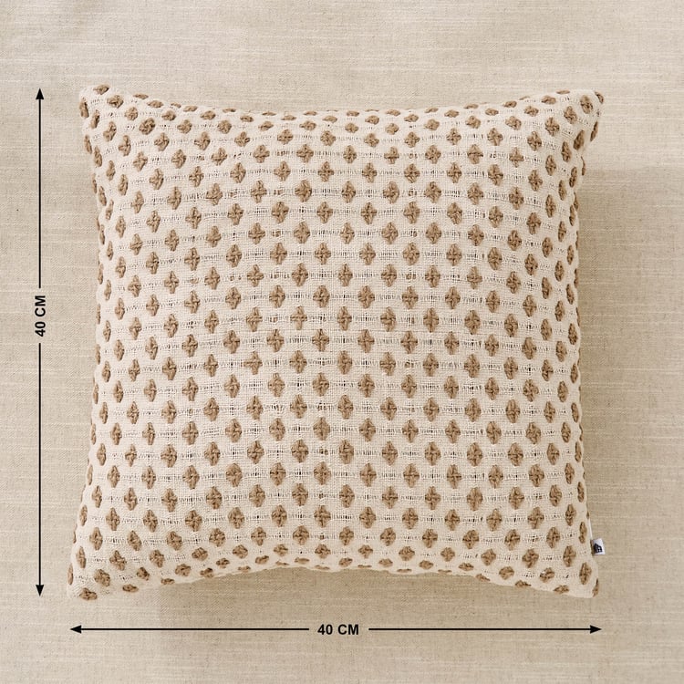 Jute Haze Mold Woven Filled Cushion - 40x40cm