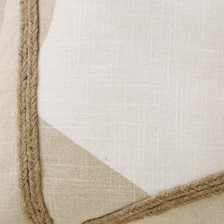 Jute Haze Retro Cord Embroidered Filled Cushion - 40x40cm