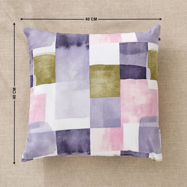 Ebony Grace Whinfell Set of 2 Geometric Print Filled Cushions - 40x40cm