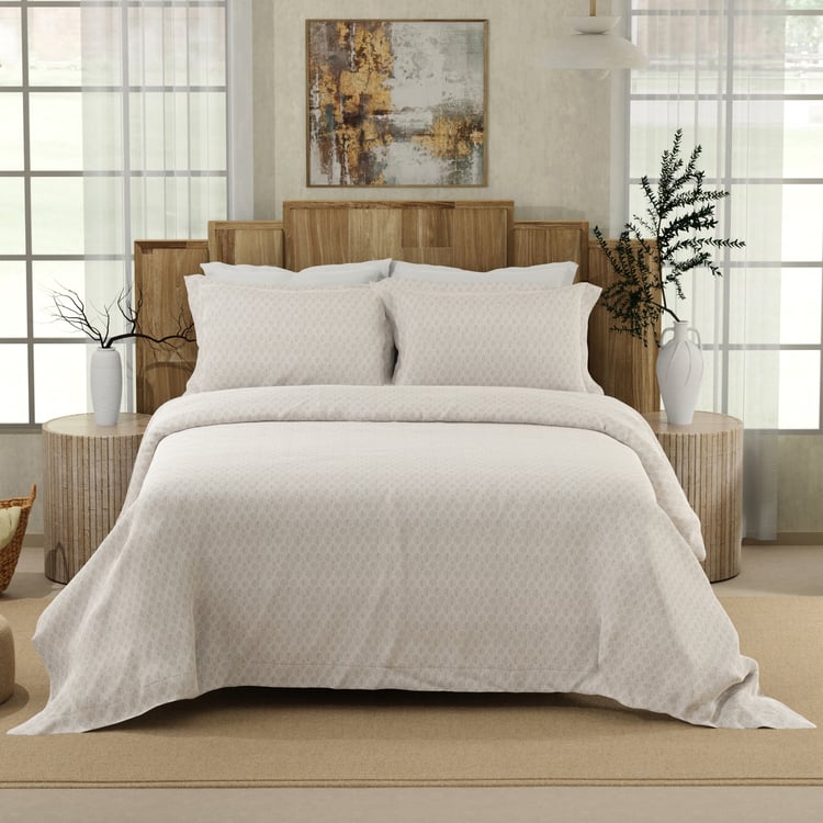 BOUTIQUE LIVING Gardenia Augusta Cotton 300TC Geometric Print 3Pcs Super King Bedsheet Set