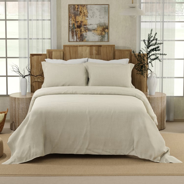 BOUTIQUE LIVING Gardenia Augusta Cotton 300TC Printed 3Pcs Super King Bedsheet Set
