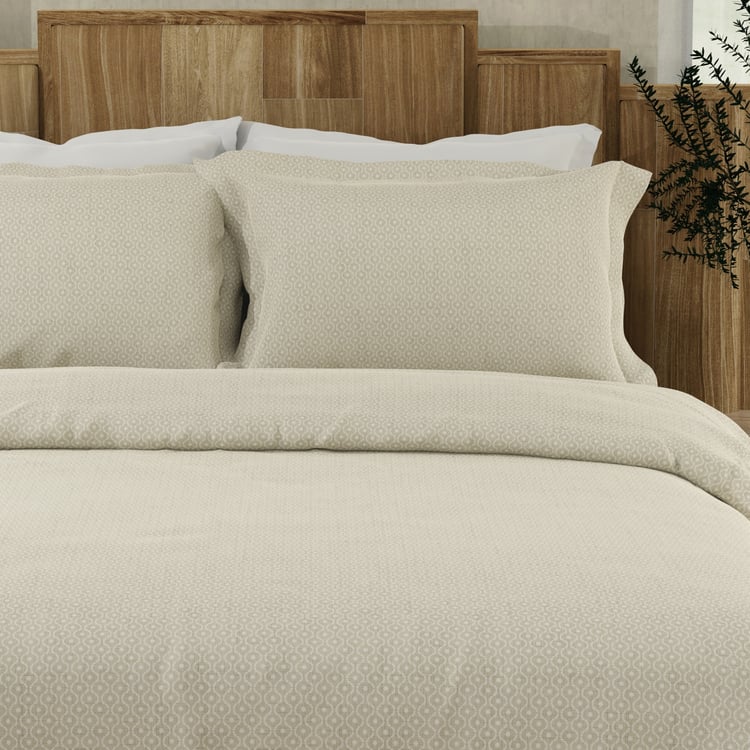 BOUTIQUE LIVING Gardenia Augusta Cotton 300TC Printed 3Pcs Super King Bedsheet Set