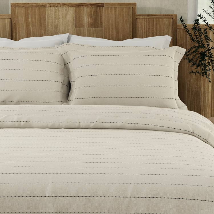 BOUTIQUE LIVING Gardenia Augusta Cotton 300TC Striped 3Pcs Super King Bedsheet Set