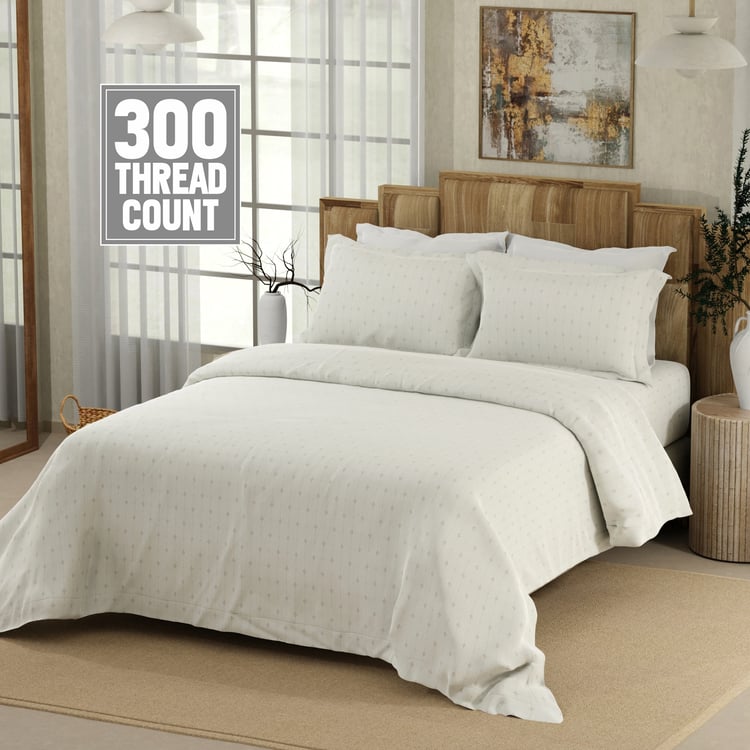BOUTIQUE LIVING Gardenia Augusta Cotton 300TC Printed 3Pcs Super King Bedsheet Set